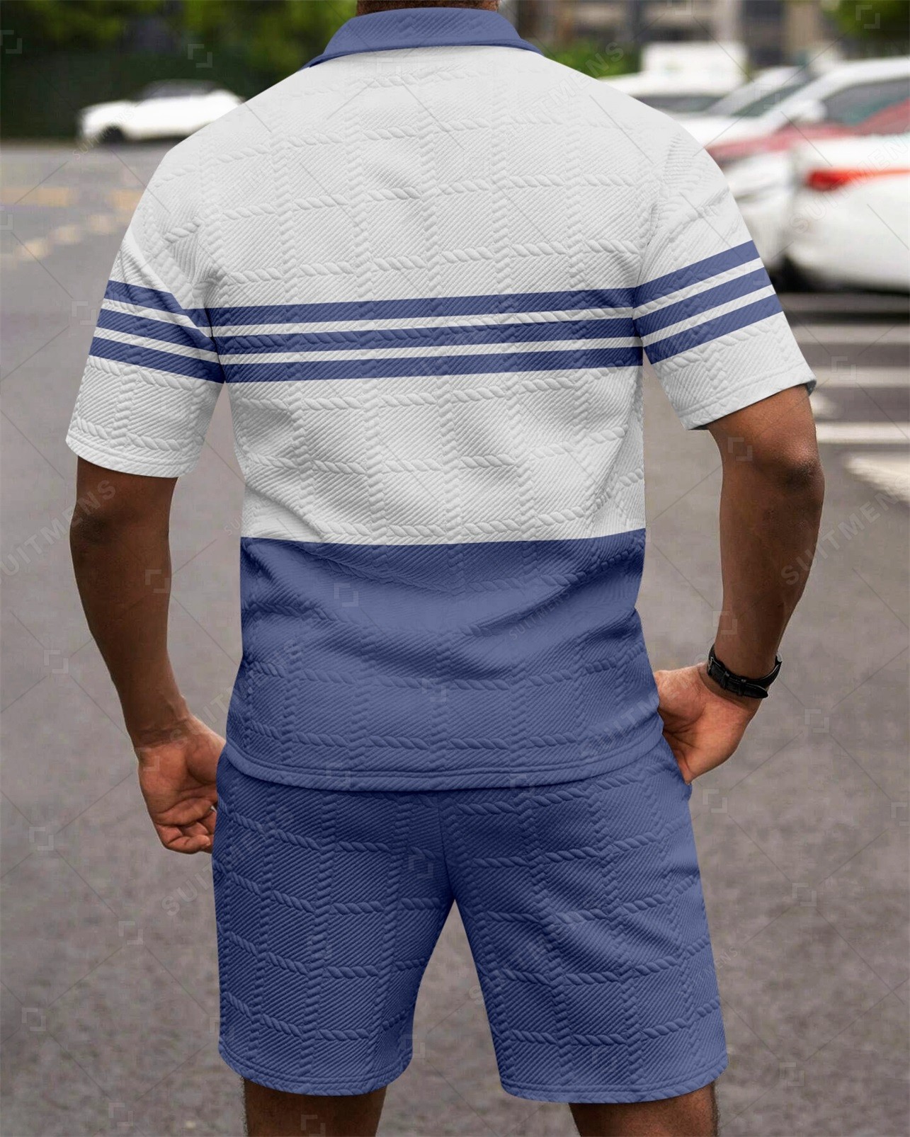 Camisa polo Simple Textured Summer Set 256 para hombre
