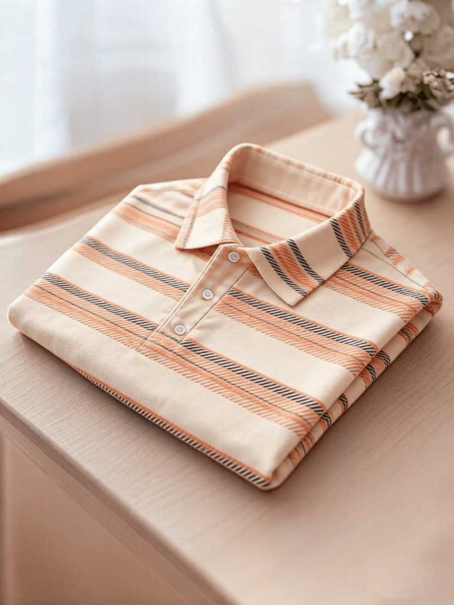 Camisa polo ejecutivo Colorblock a cuadros estampado para hombre