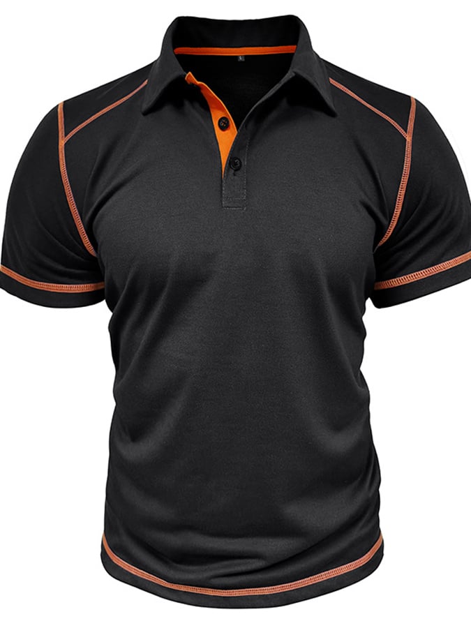 Camisa polo en bloques de coloring Polo cuello de manga corta para hombre