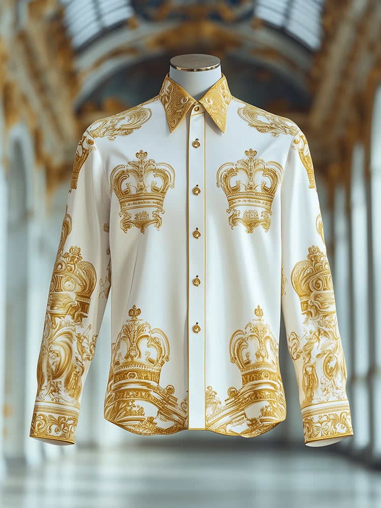 Camisa Crown Baroque de manga larga con botones para hombre