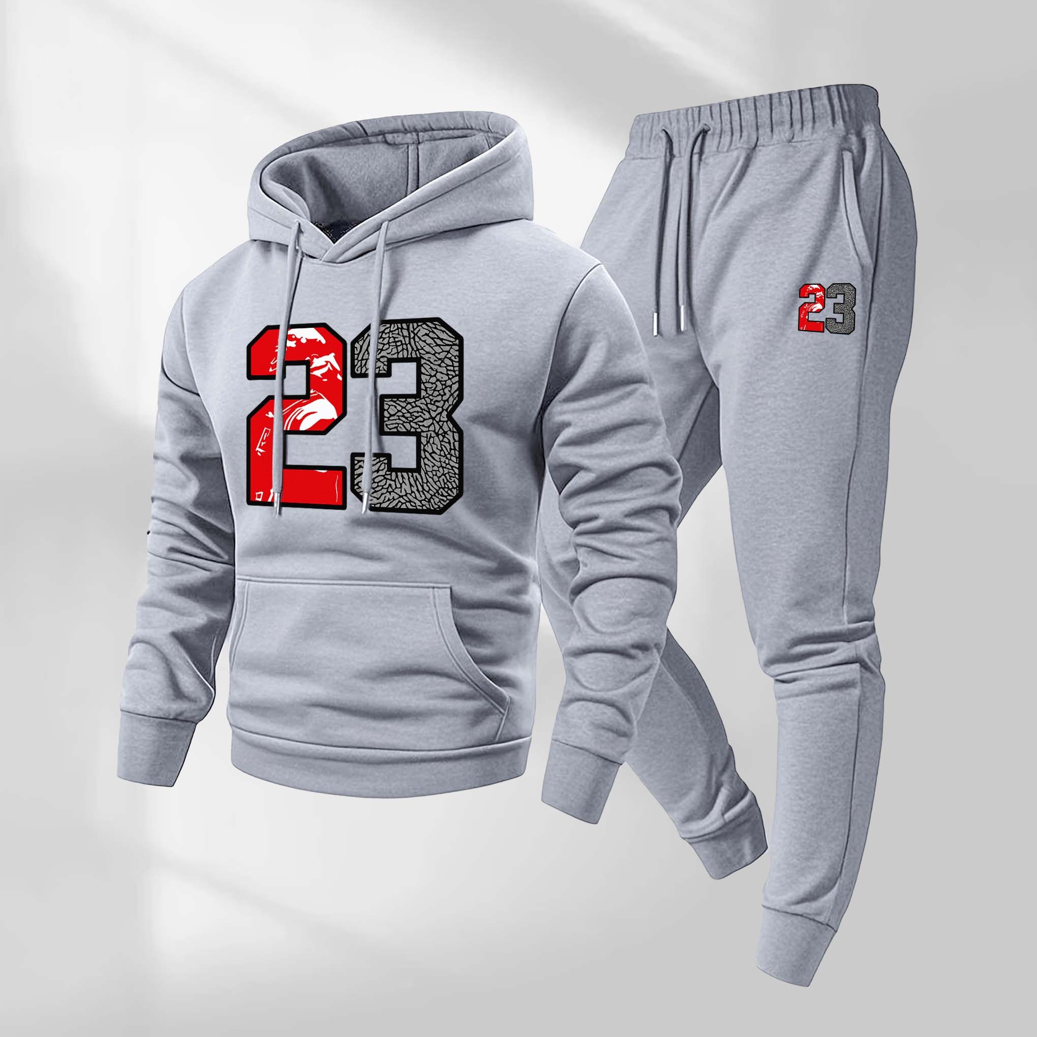 Sudadera retro Basketball 23 diseñoed con gorrasucha And Drawstring Track pantalón Set, casual Athletic de manga larga Hooded chaqueta And pantalón, Suitable For Fall And Winter, Street Style sudadera con gorrasucha Set, Everyday Wear, Indoor And para exterior Sportswear para hombre