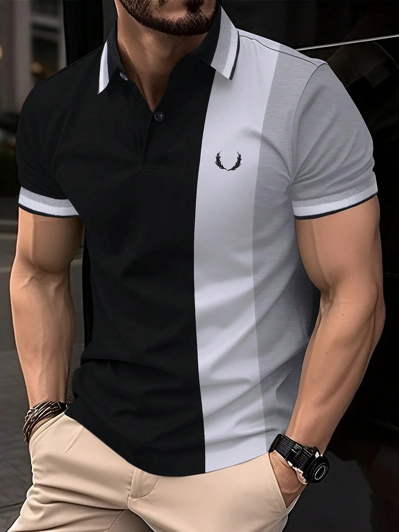 Camisa polo casual para hombre