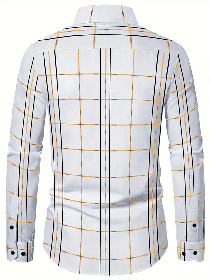 Camisa a cuadros ejecutivo casual para hombre
