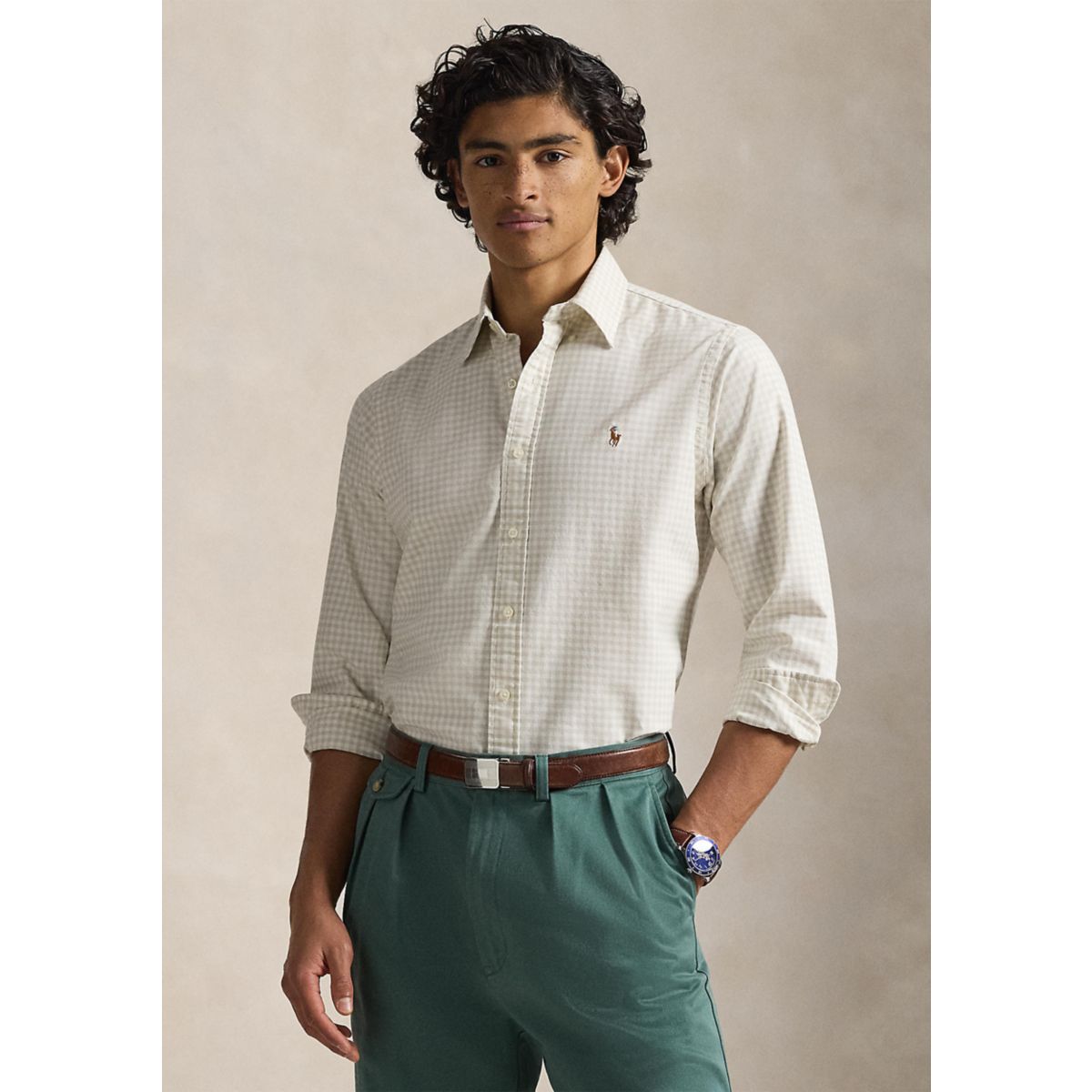 Classic Fit Gingham Oxford Shirt - 5