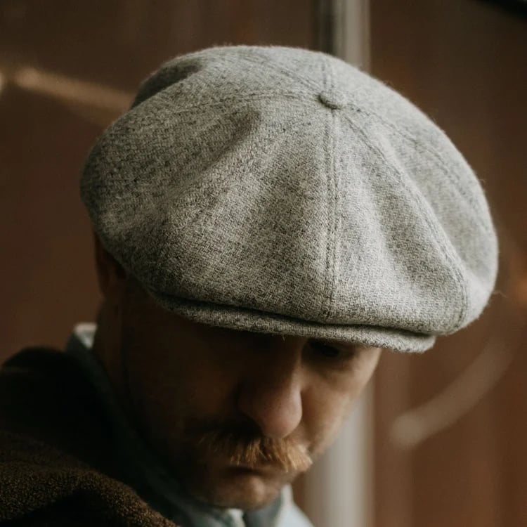 Gorras Scottish Harris Tweed 8 Panels Man Light GRAY