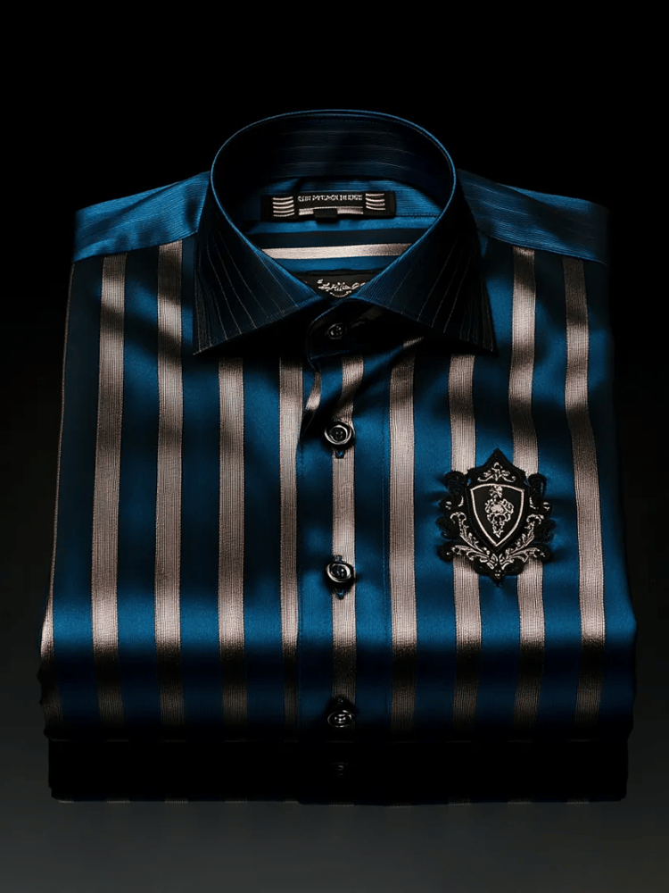 Camisa elegante Romantic a rayas de manga larga para hombre