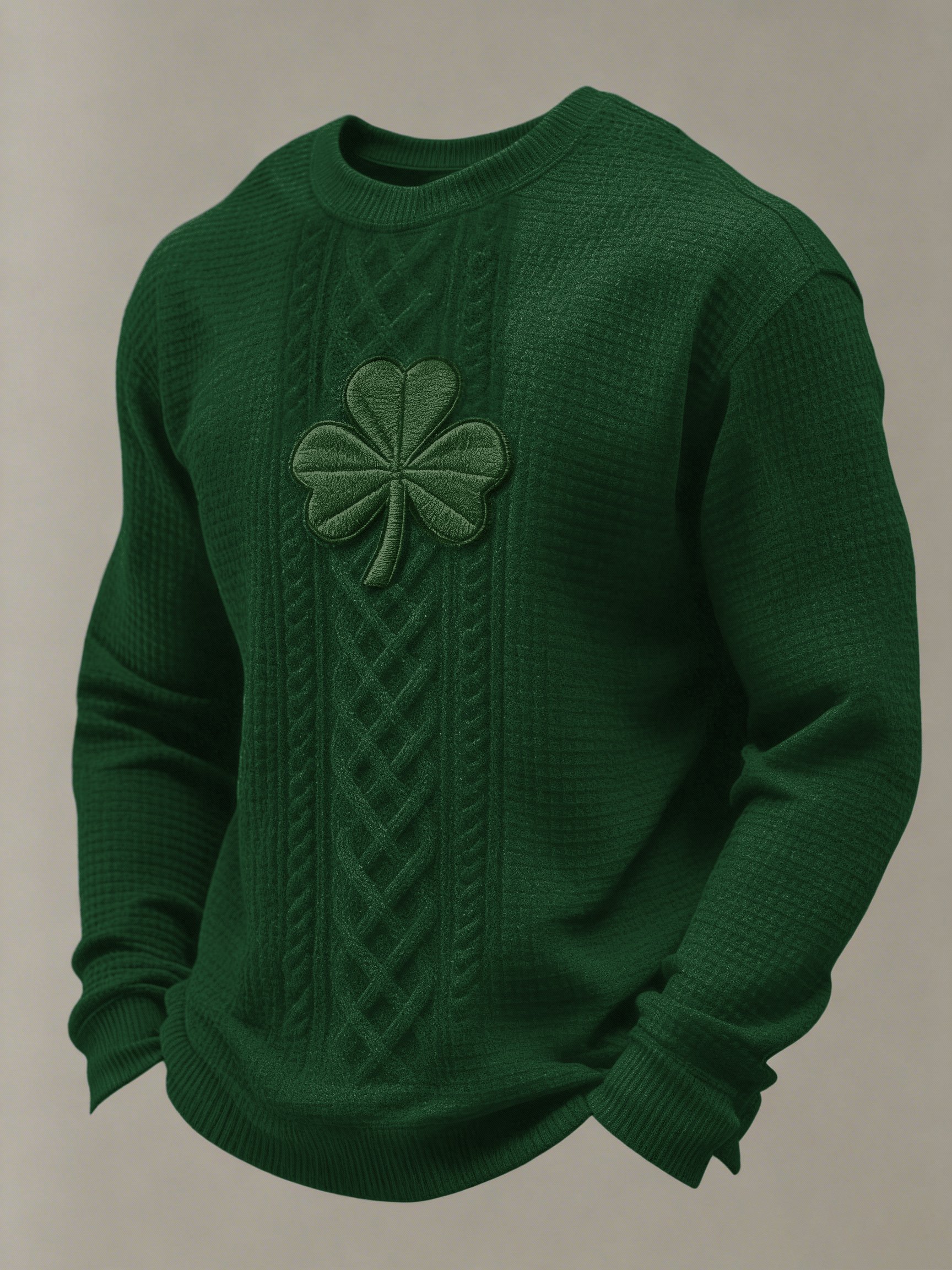 Camiseta casual St. Patrick's Day tejido tipo waffle para hombre