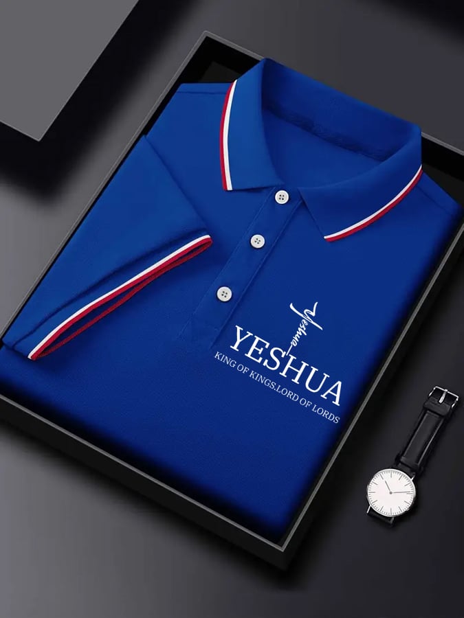 Camisa polo “Yeshua King OF Kings Lord Of Lords�?estampado para hombre