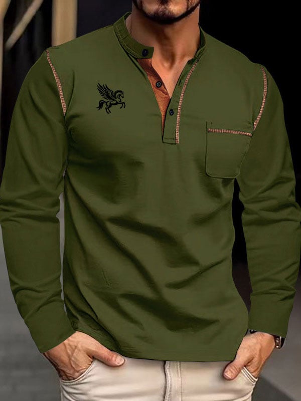 Camisa polo ejecutivo rayas Logo con botones de manga corta para hombre
