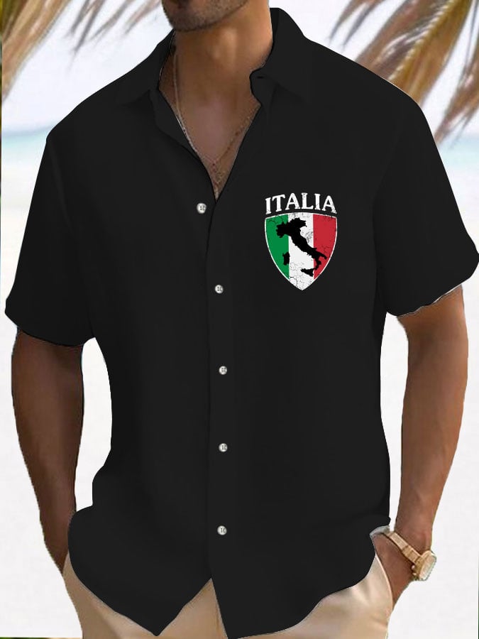 "Italy" estampado resorcamiseta para hombre