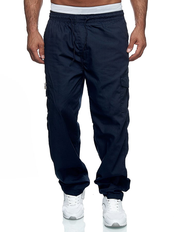 Pantalón Fitness Multi bolsillo holgado Straight Cargo casual