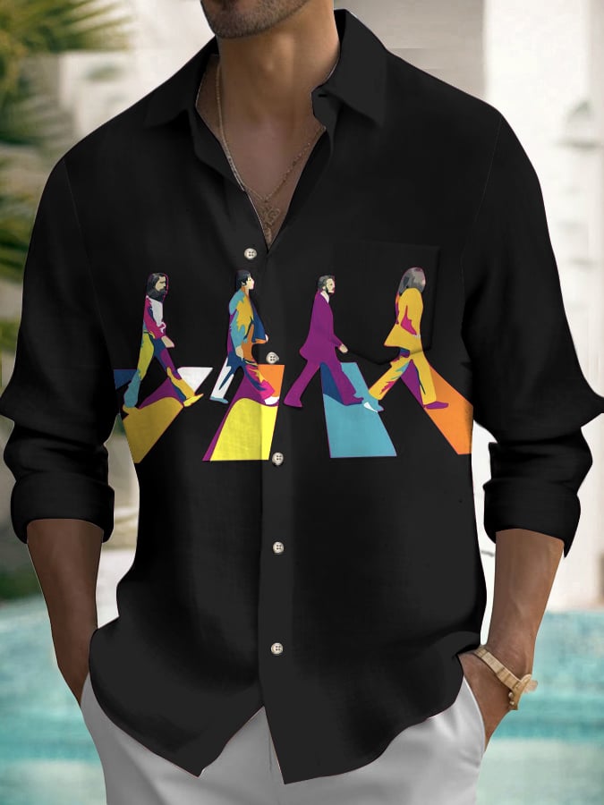 Musical de manga larga Pockecamiseta para hombre