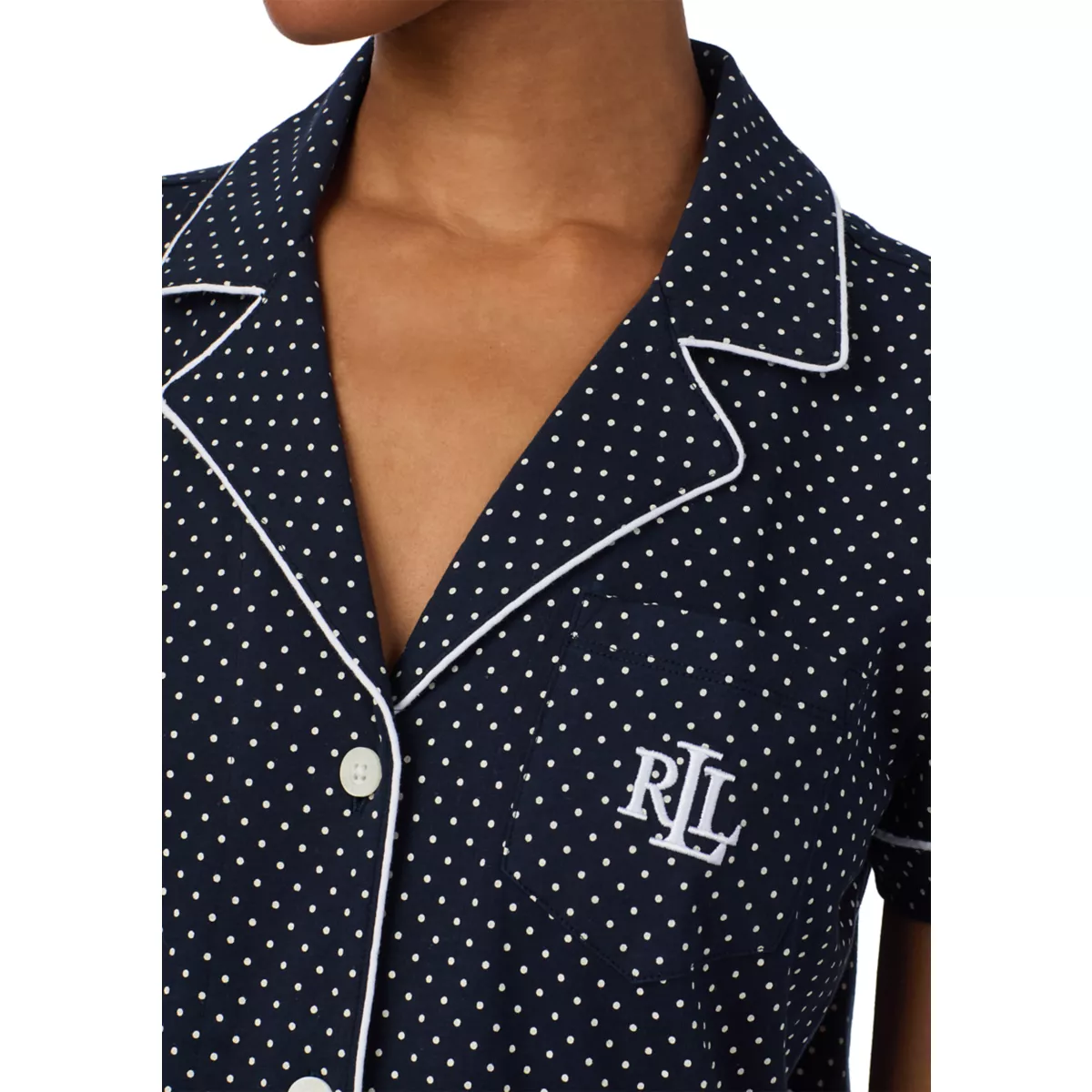 Short Sleeve Notch Collar Boxer PJ Set - 3