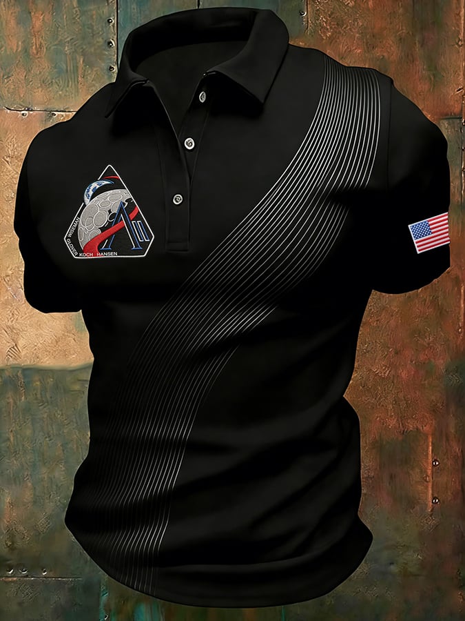 Camisa polo Humanity Returns To The Moon estampado para hombre