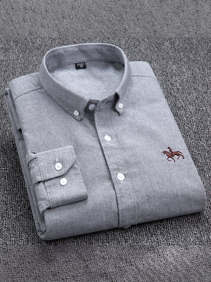 Camisa ejecutivo de algodón bordado para hombre