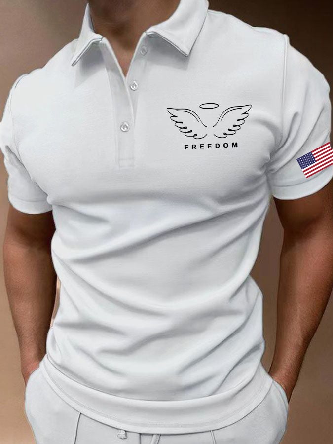 Camisa polo clásico ejecutivo Logo Button de manga corta para hombre