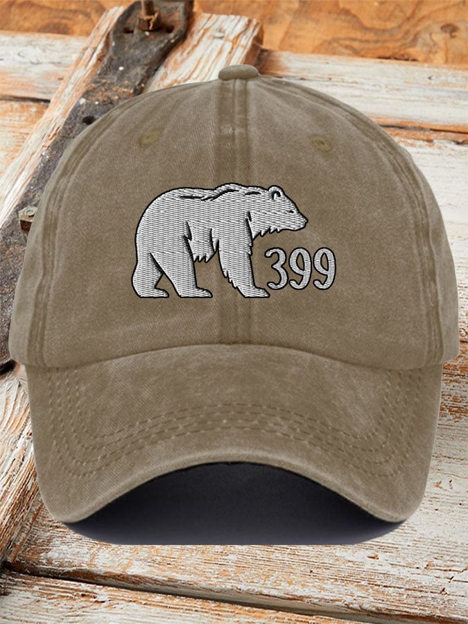 Gorras retro Grizzly 399 estampado Baseball