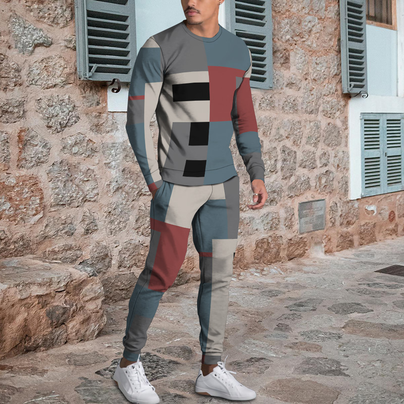 Casual Personality estampado Suit 002 para hombre