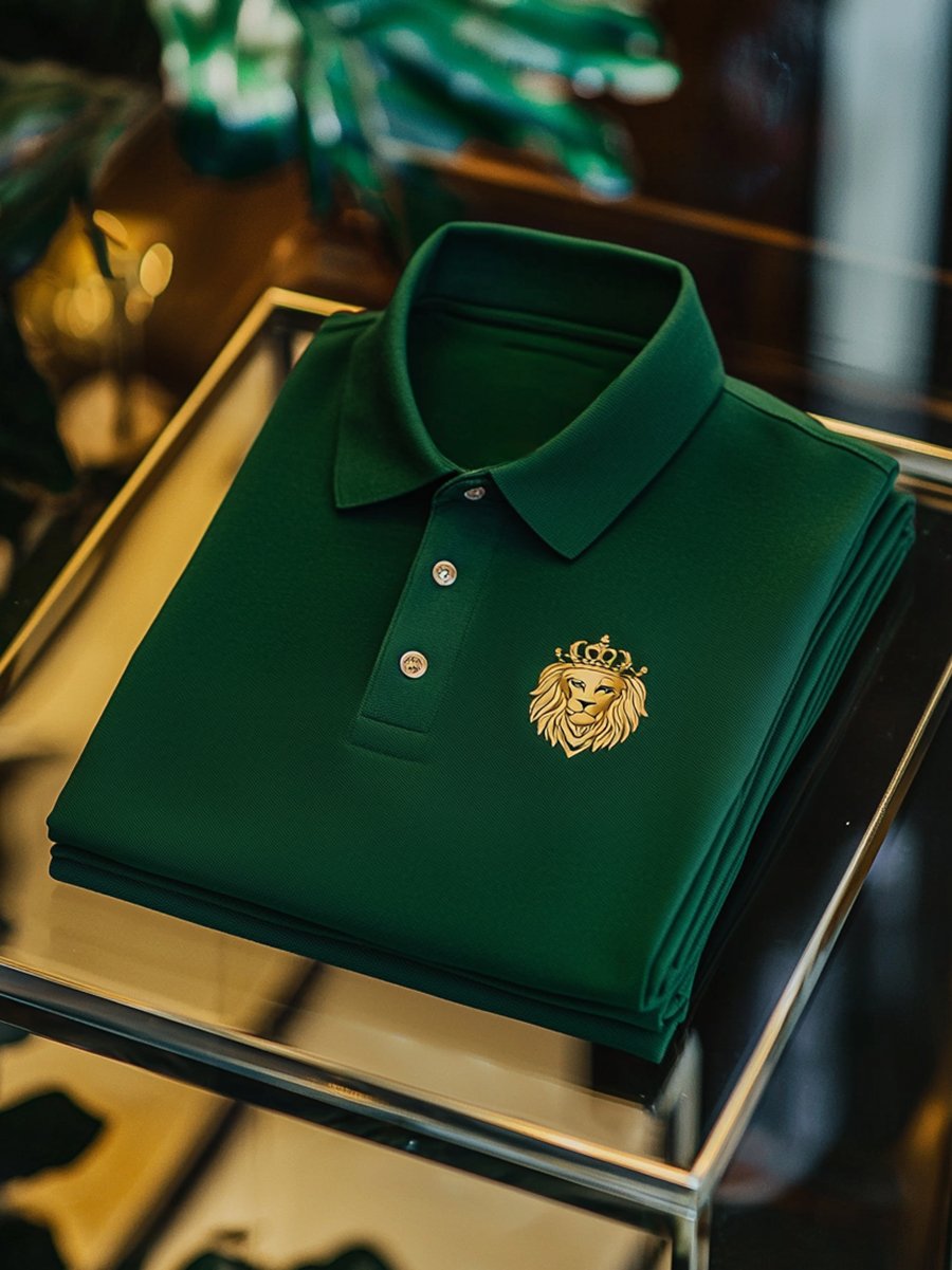 Camisa polo vintage ejecutivo de manga larga para hombre