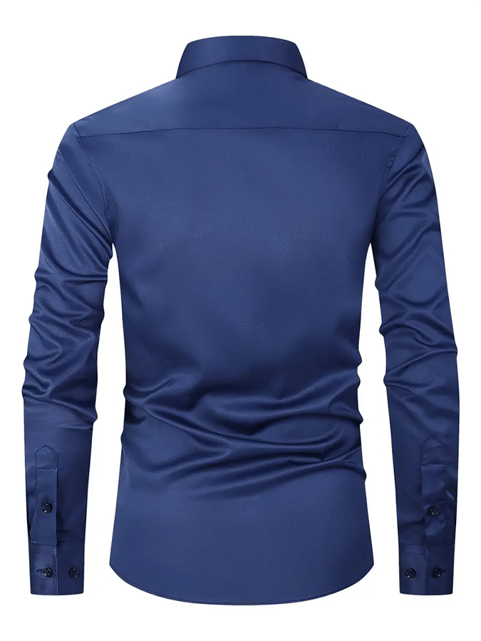 Camisa de color sólido Design ejecutivo casual para hombre