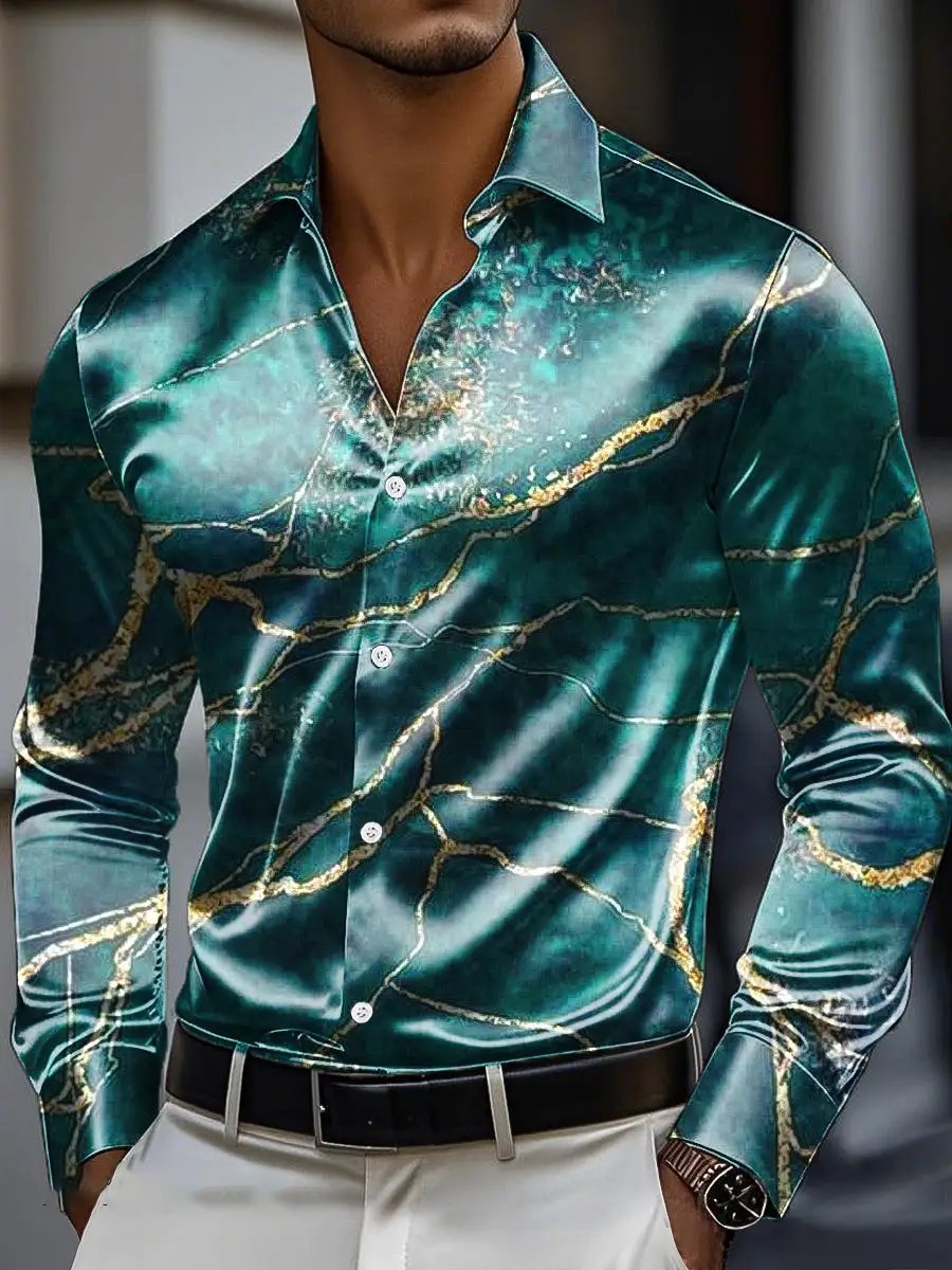 Camisa vintage de manga larga para hombre
