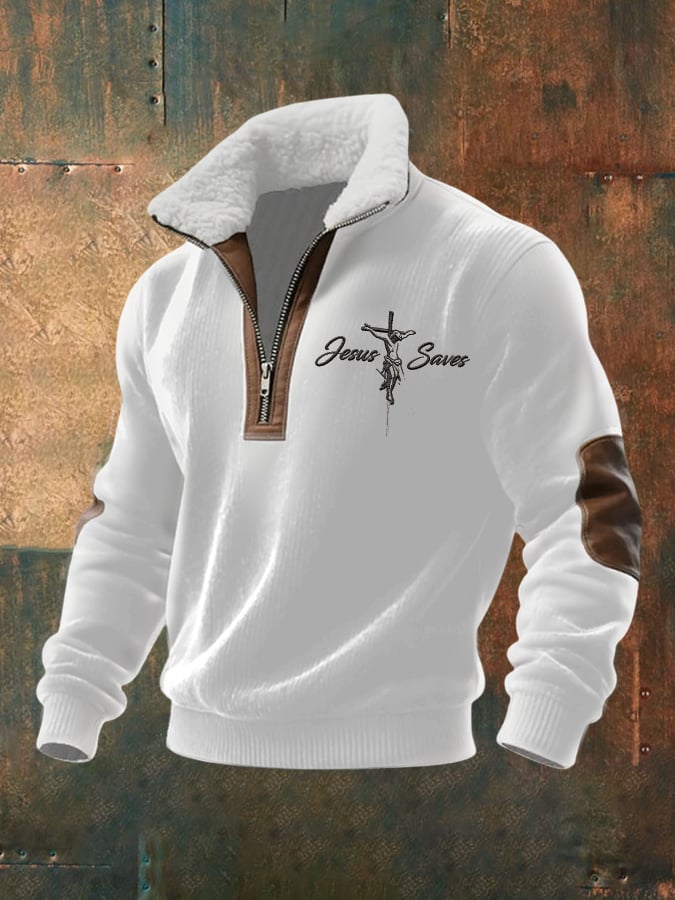 Sudadera Faith Art estampado cierre para hombre