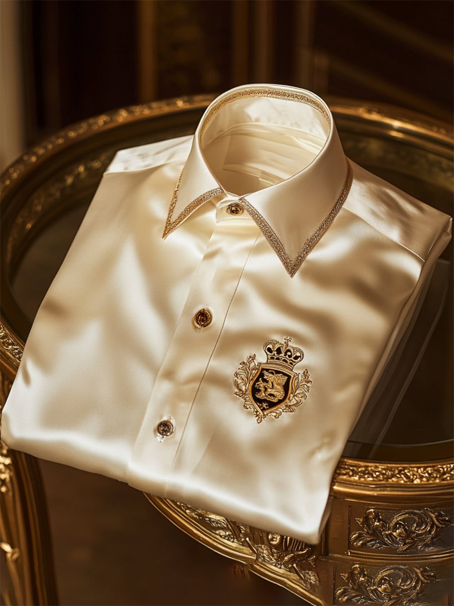 Camisa seda de lujo ejecutivo de manga larga para hombre