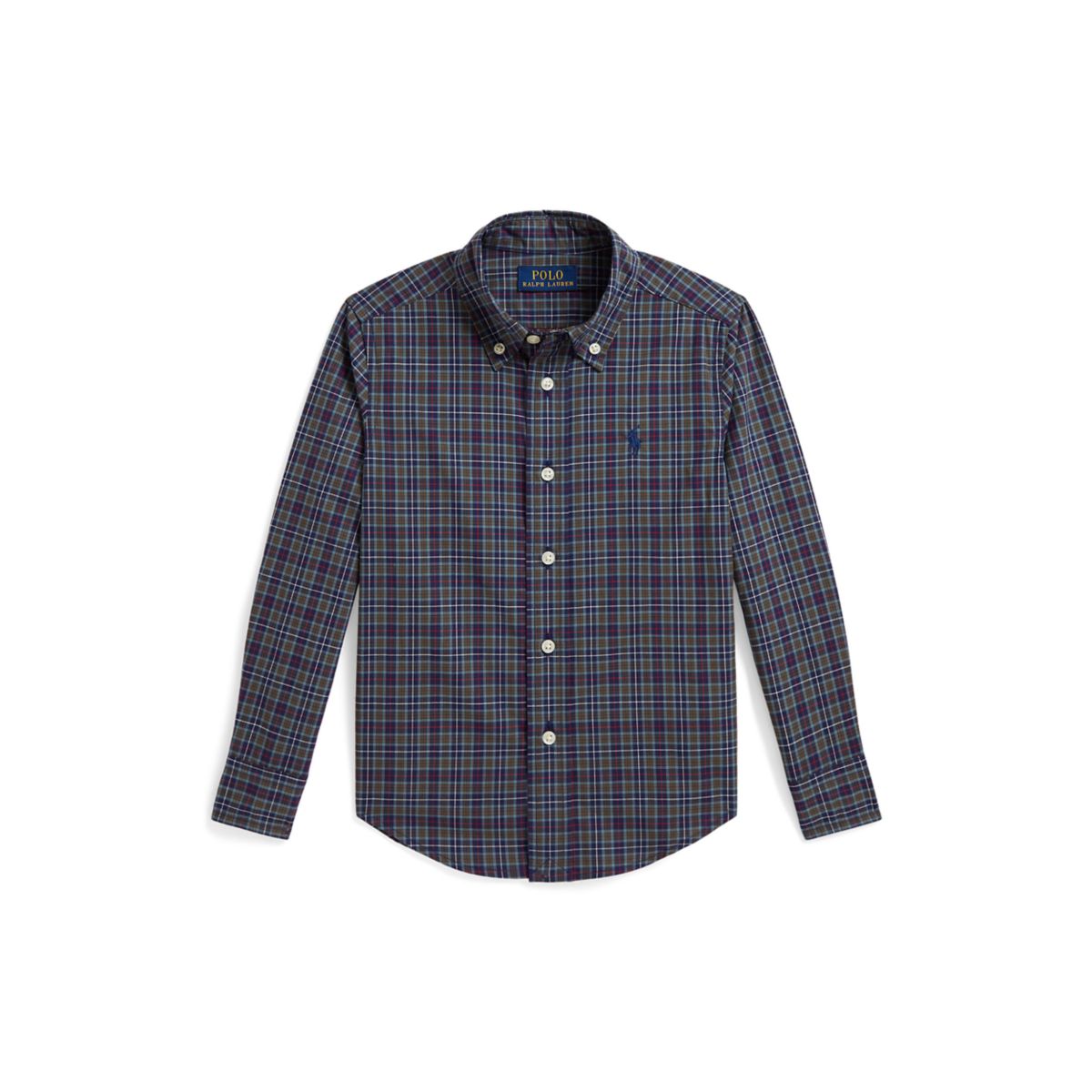 Boys 2-7 Plaid Cotton Poplin Shirt - 1