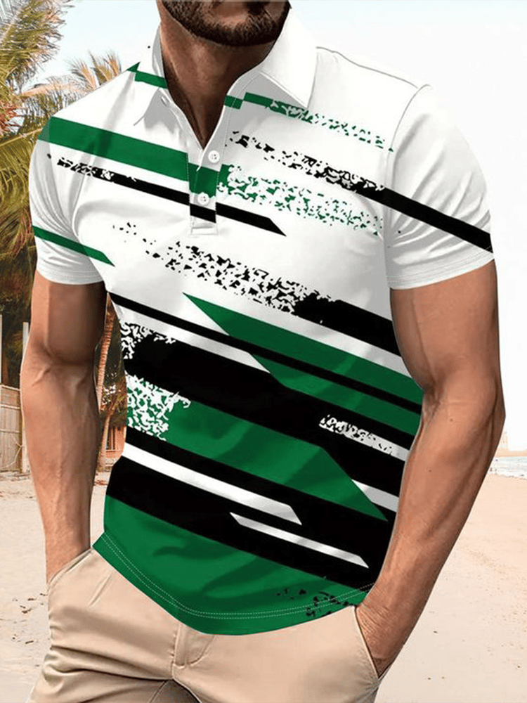 Camisa polo casual ejecutivo Button de manga corta para hombre