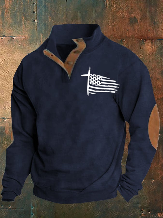 Sudadera Aintage Faith Flag estampado para hombre