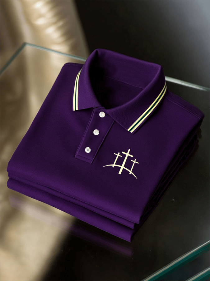 Camisa polo Faith estampado casual de manga corta para hombre