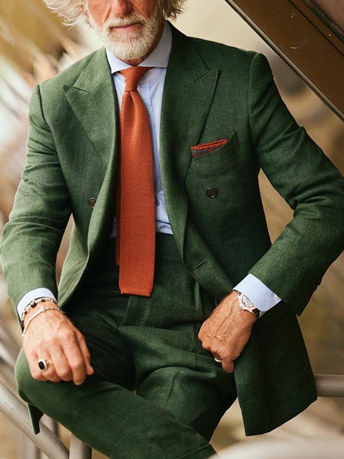 Chaqueta retro Double Breasted bolsillo Design Gentleman ejecutivo Suit para hombre