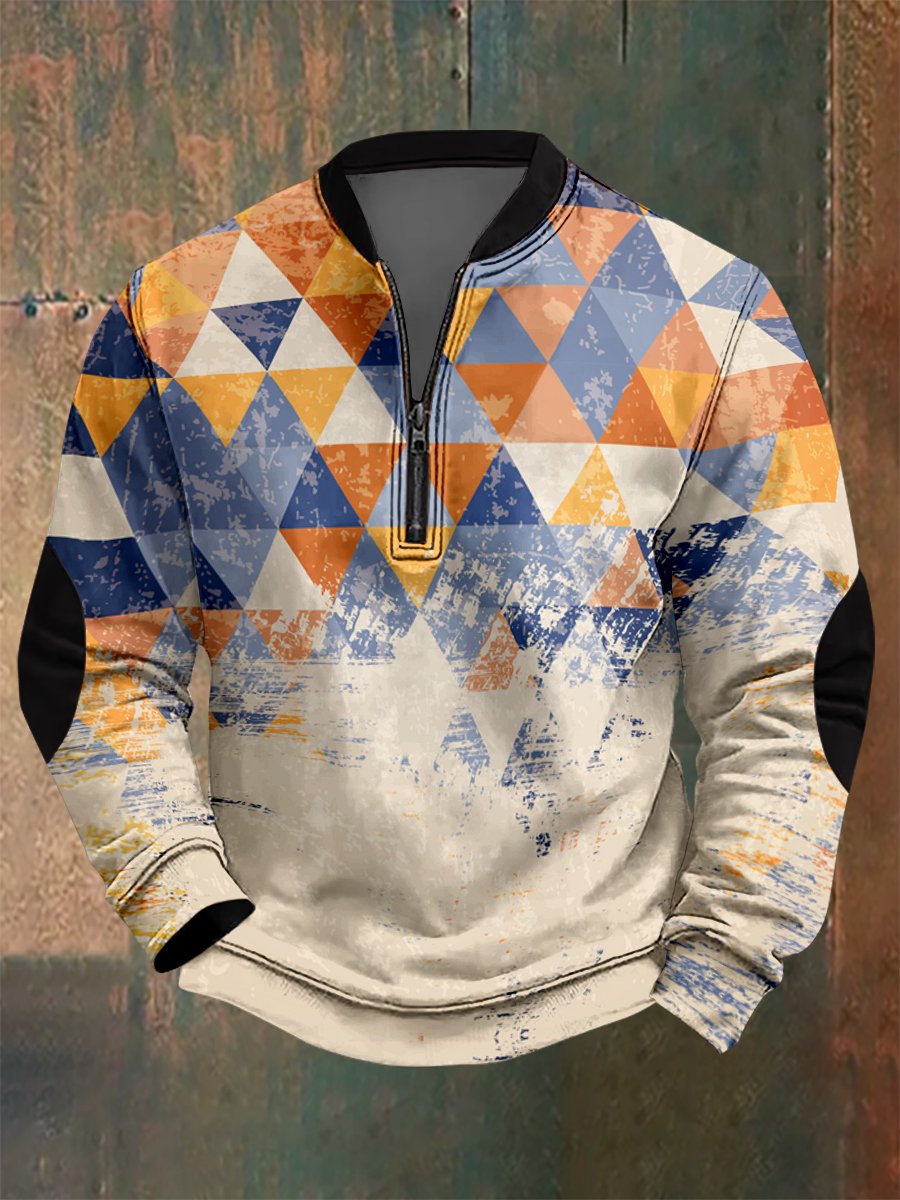 Sudadera hawaiano Abstract geométrico estampado para hombre