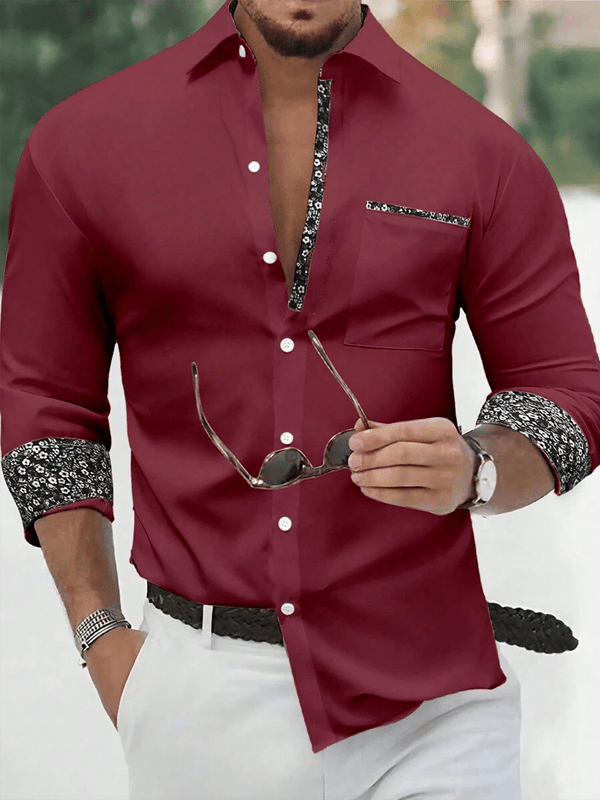 Camisa ejecutivo casual de manga larga para hombre
