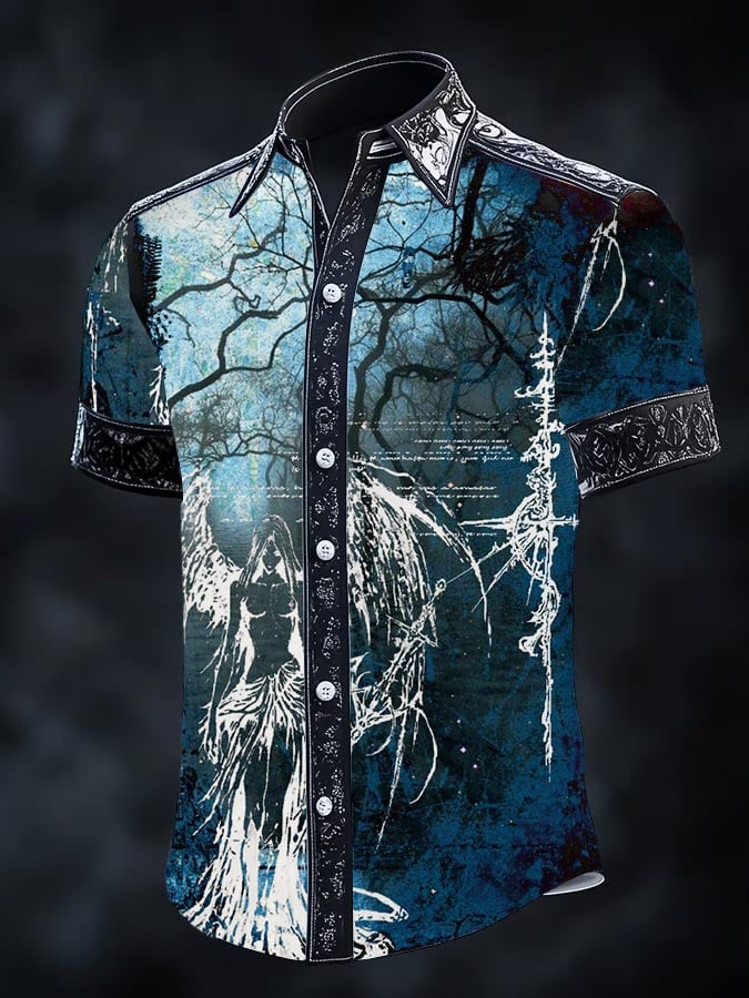 Camisa retro Gothic Dark para hombre