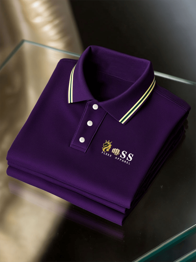 Camisa polo ejecutivo casual estampado de manga corta para hombre