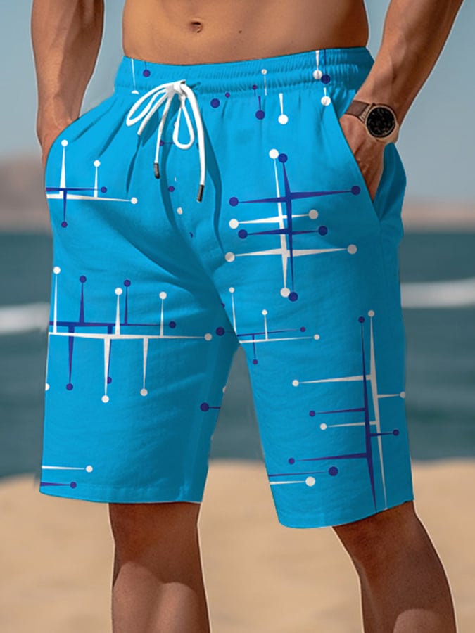 Shorts de modaable Geometric estampado Resort casual (With Pockets) para hombre