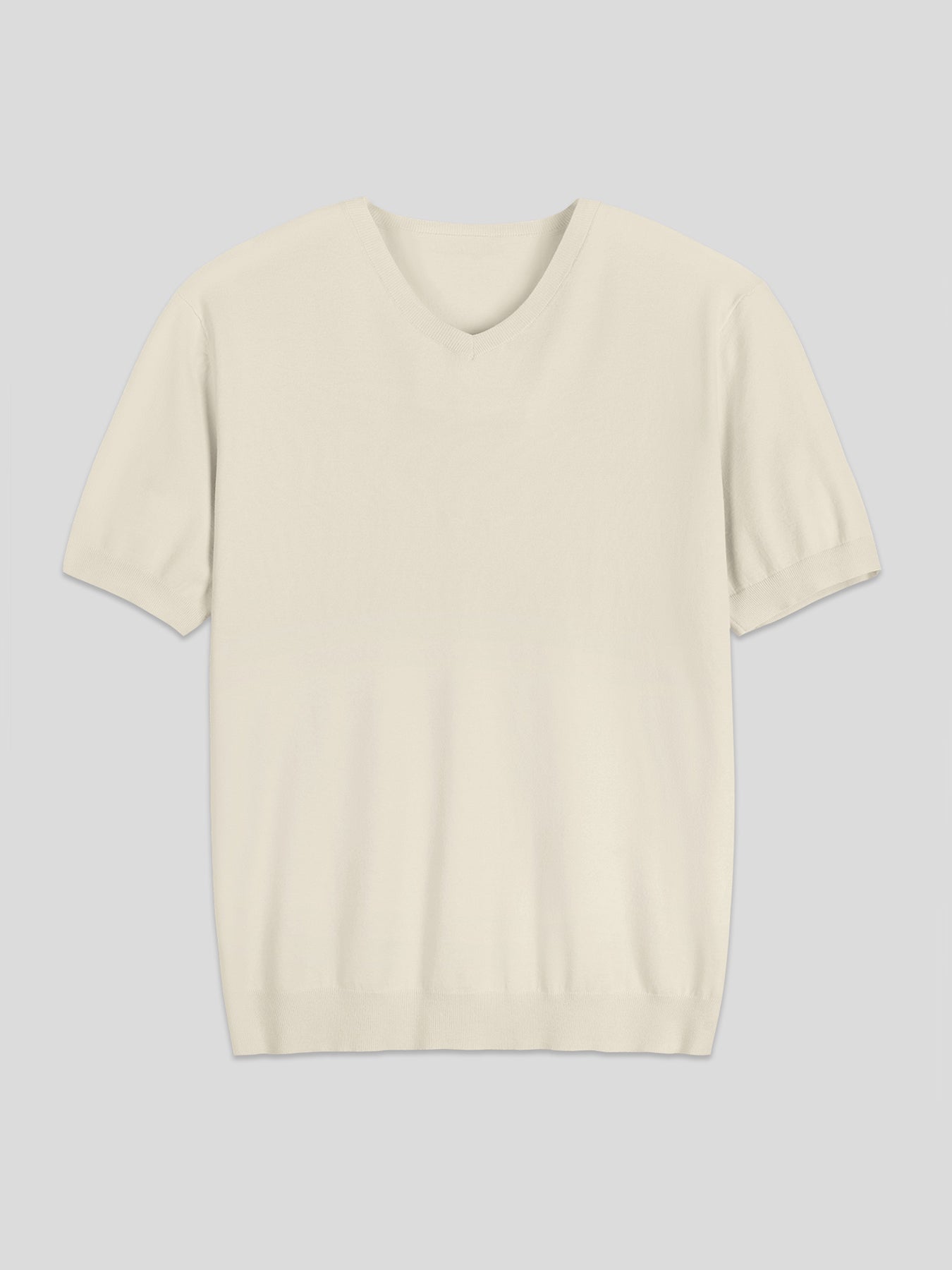 Camiseta Gentletejido de manga corta V-neck tejidoted