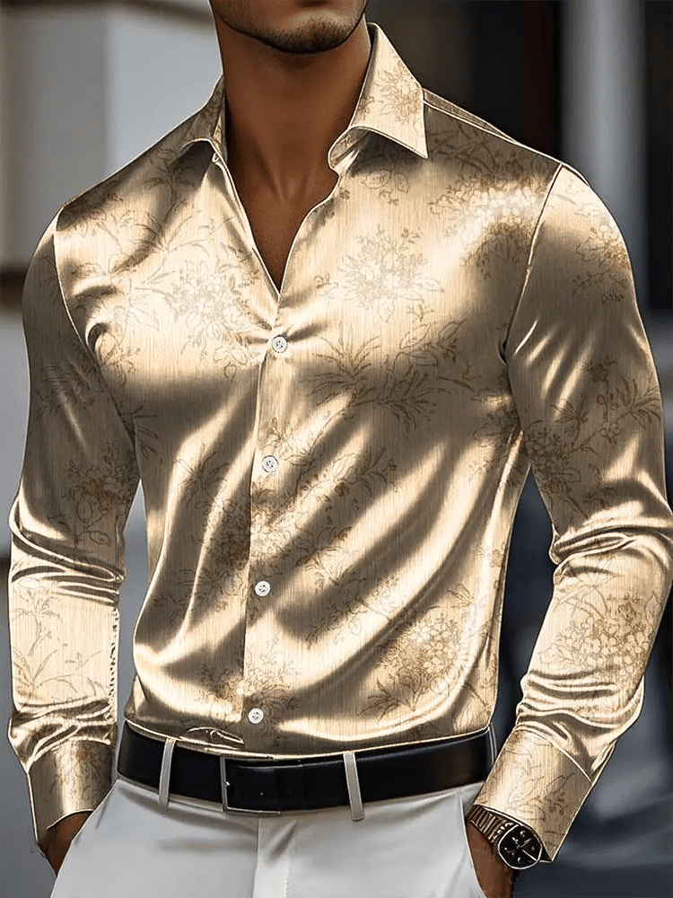 Camisa vintage de manga larga para hombre