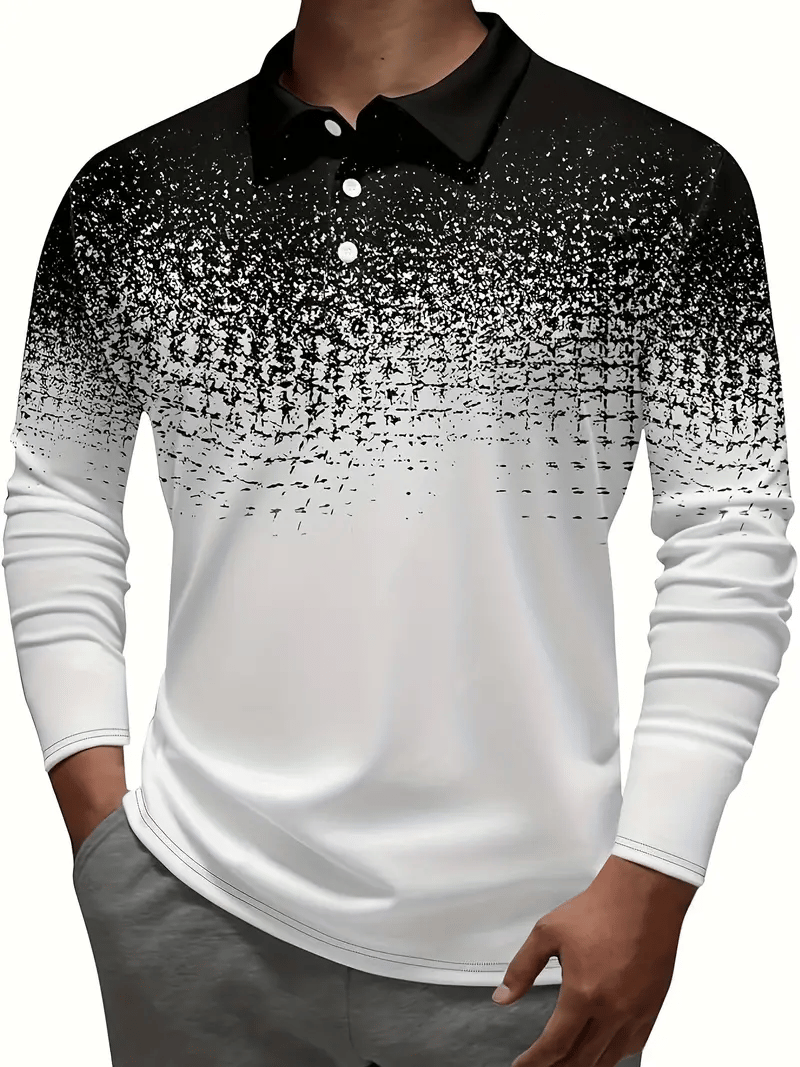 Ejecutivo casual a rayas con botones Polo para hombre