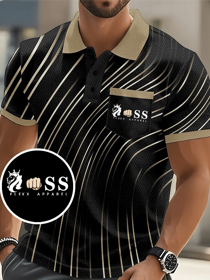 Camisa polo de moda ejecutivo Letter estampado casual para hombre
