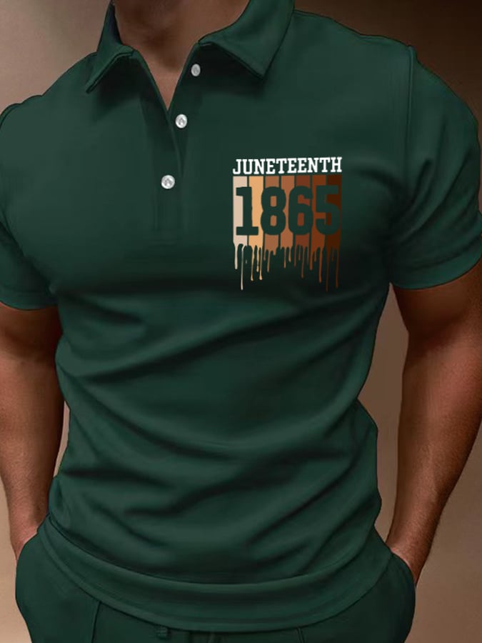 Camisa polo Juneteenth 1865 estampado para hombre