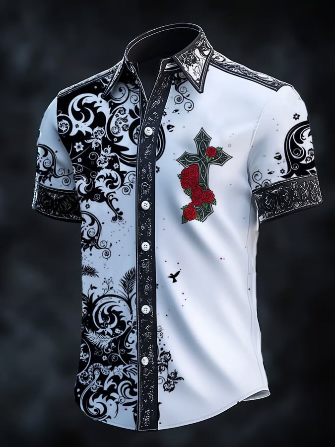 Camisa retro Gothic Dark para hombre