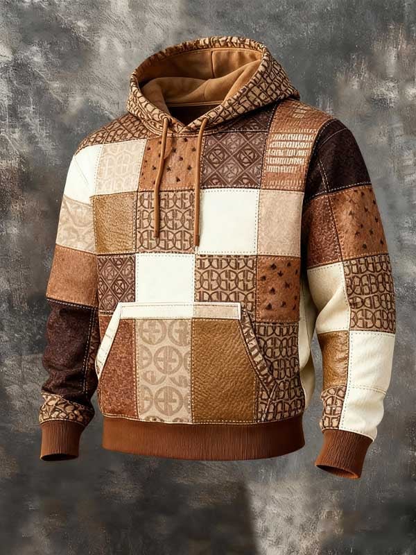 Sudadera retro Western Patchpara trabajo Brand estampado con gorrasucha