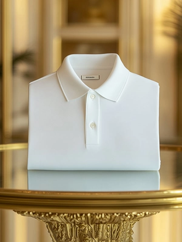 Camisa polo ejecutivo rayas Logo estampado de manga corta para hombre