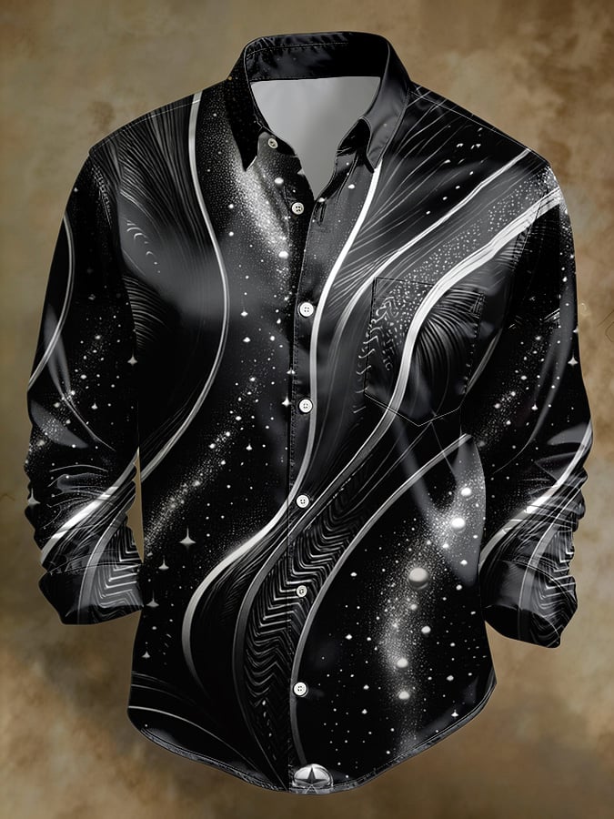 Casual retro degradado Pockecamiseta para hombre