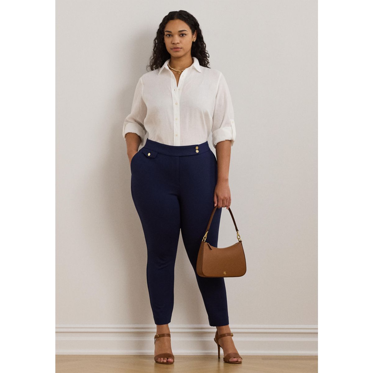 Plus Size Ponte Ankle Pants - 4