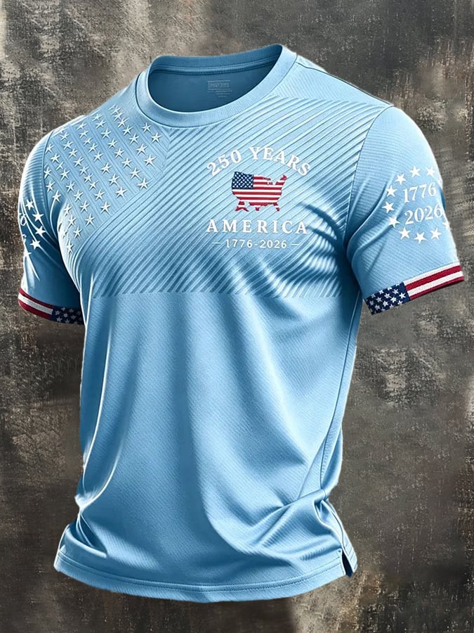 Camiseta retro Independence Day Patriot Crew Neck para hombre