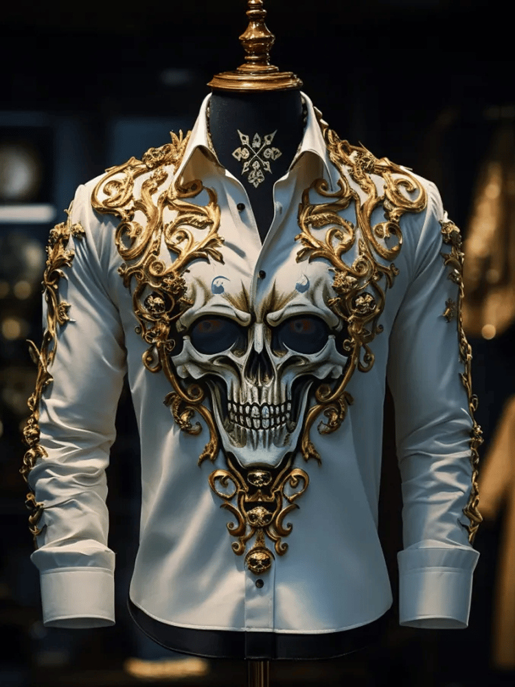 Camisa satén de lujo ejecutivo de manga larga para hombre