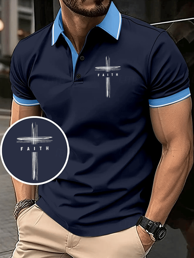 Camisa polo Faith estampado casual para hombre